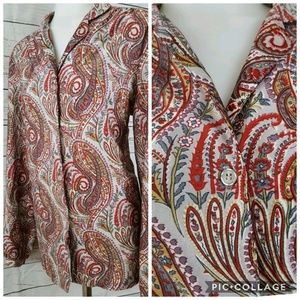 Vintage 70's paisley Floral Retro Disco Shirt